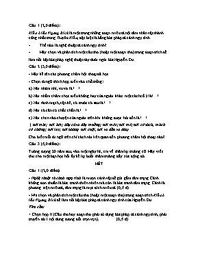 Đề kiểm tra học kì I Ngữ văn lớp 9 (Kèm đáp án)
